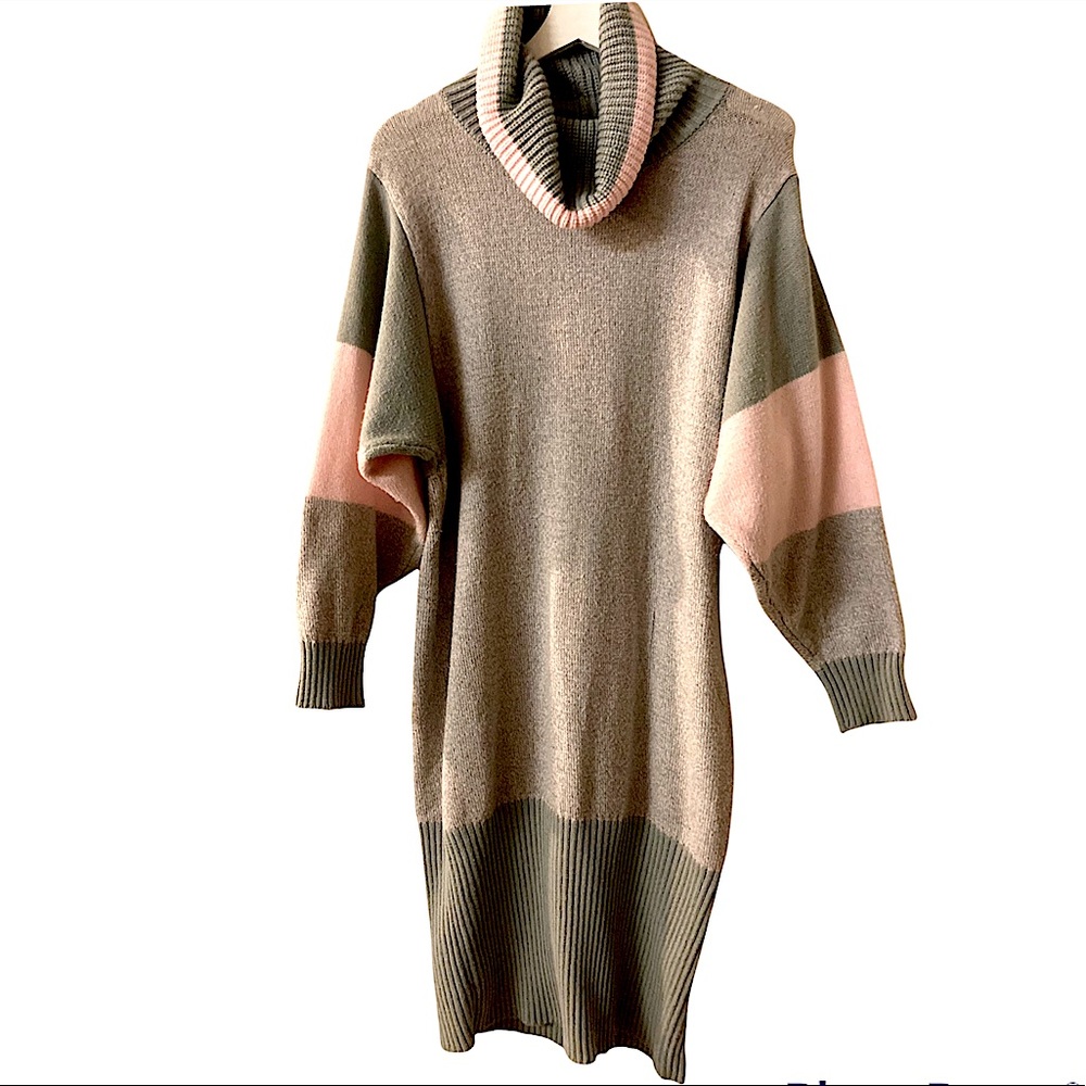 Vintage 80s Sweater Dress Lrg